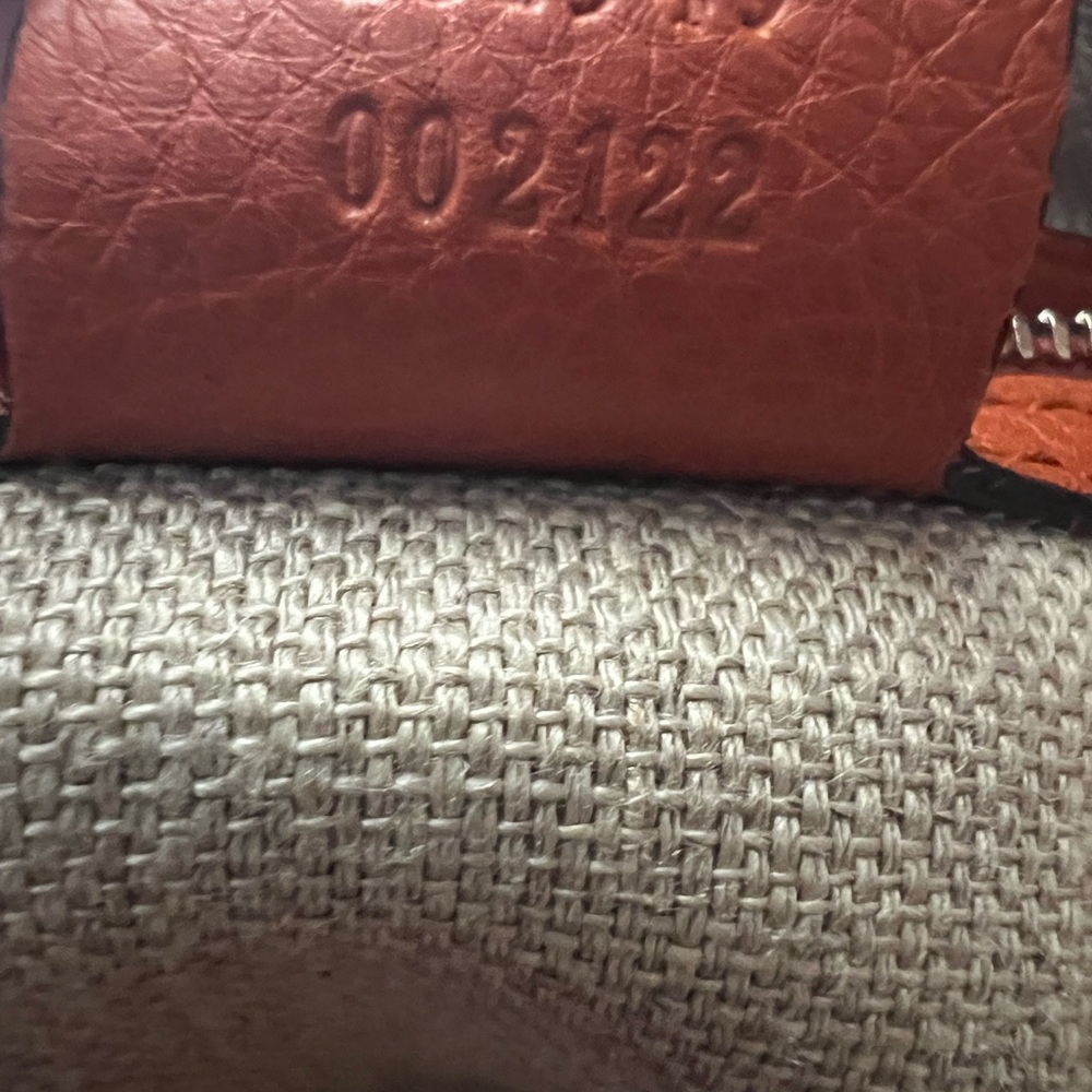 Gucci Orange Pebbled Leather Tote Bag 232949 Icon Bit Top Handle Tote - Picture 7 of 7